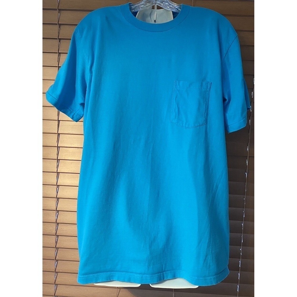 Vintage Towncraft JCPenney Mens‎ XL Blue Cotton Pocket Short Sleeve Polo Shirt